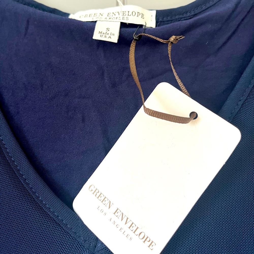 Navy blue silky sleeveless top